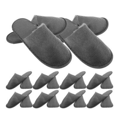 Healeved Disposable Guest Slippers, 10 Pairs, Brushed Cloth