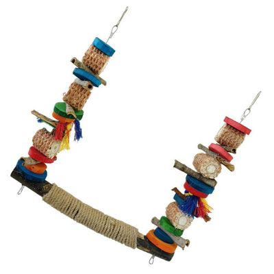 DECHOUS Wooden Bird Toy Training Perch for Budgies