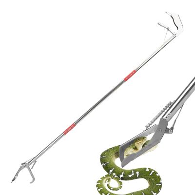 Tanxier Stainless Steel Snake Tongs, Foldable Trash Grabber