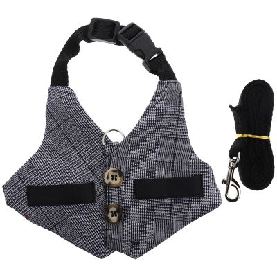 DECHOUS Adjustable Rabbit Harness with Leash, Durable Nylon and Soft Fabric, Gentleman Style