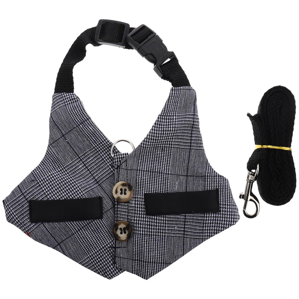 DECHOUS Adjustable Rabbit Harness with Leash, Durable Nylon and Soft Fabric, Gentleman Style