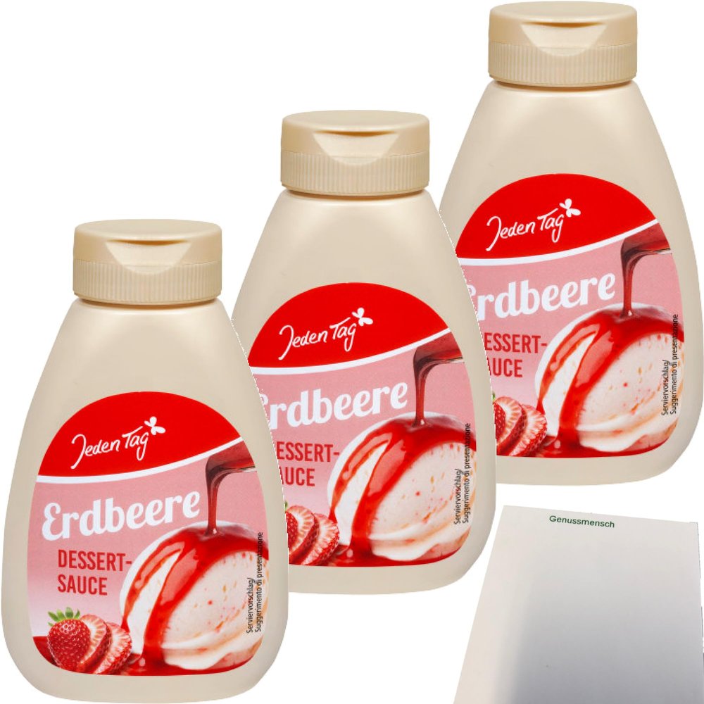 usy Bundle for Every Day Strawberry Dessert Sauce 3-Pack (3 x 250 g Tubes) + usy Block
