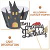 Halloween Party Decorations with Ghost Motifs, 2-Piece Paper Cupcake Topper Set view 3