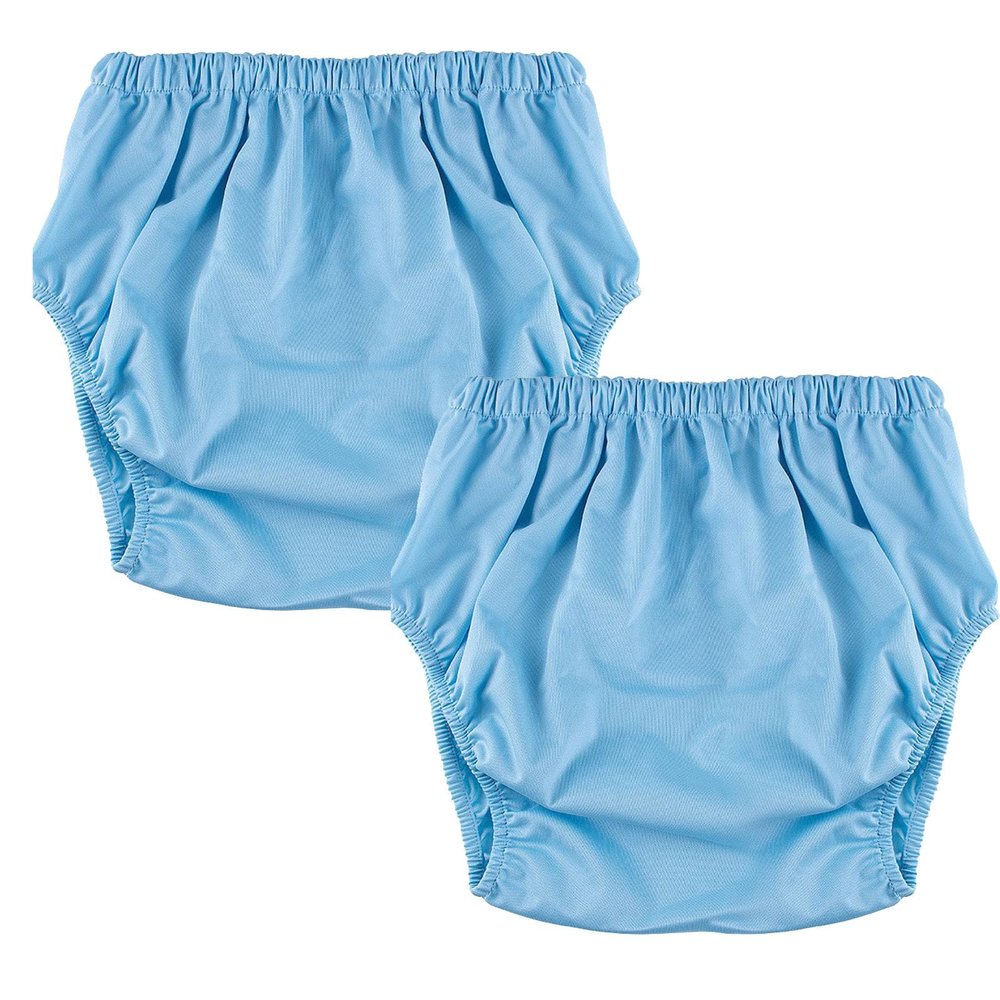 XUOUP Adult Incontinence Pants, Leakproof, Washable, Reusable, Unisex, Blue, 2-Pack, XS