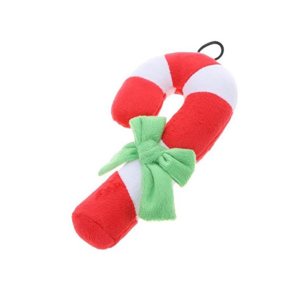 1 PC Squeaky Dog Toy Christmas Candy Cane Plush