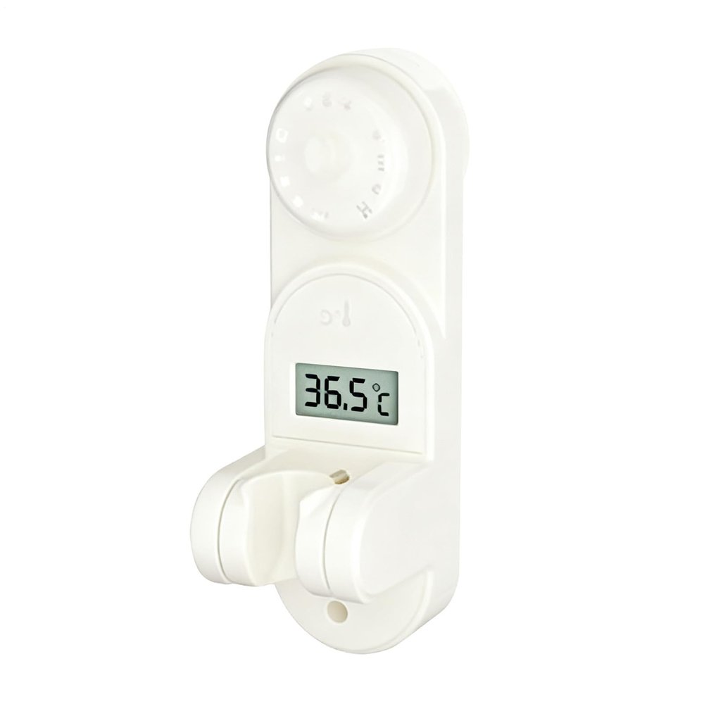 Suction Cup Shower Head Holder with Adjustable Temperature Display