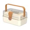 Gcljlmy Medical Storage Box, Foldable Toolbox, Multipurpose First Aid Kit, Small Medicine Box for Office and Outdoor Activities (Light Brown) view 1