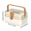 Gcljlmy Medical Storage Box, Foldable Toolbox, Multipurpose First Aid Kit, Small Medicine Box for Office and Outdoor Activities (Light Brown) view 2