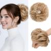 Benehair Curly Synthetic Hair Bun Scrunchie, Chestnut Brown & Blonde, 25 g view 1