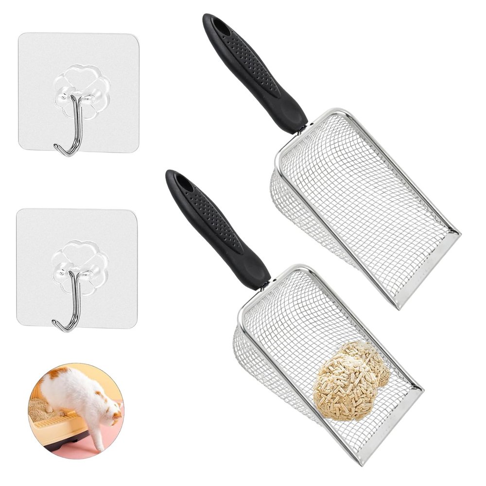 unbholkk Cat Litter Scoop, 2-Pack Stainless Steel