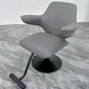 Beauty Styling Chair, PU Leather, 360° Swivel, Hydraulic Lift, Dark Gray, Black-Plated view 1