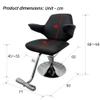 Beauty Styling Chair, PU Leather, 360° Swivel, Hydraulic Lift, Dark Gray, Black-Plated view 2