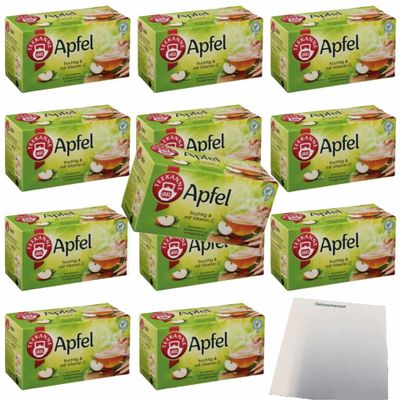 usy Bundle for TEEKANNE Fruity Apple Tea, 20 Tea Bags, 12-Pack (12 x 60 g) + usy Notepad