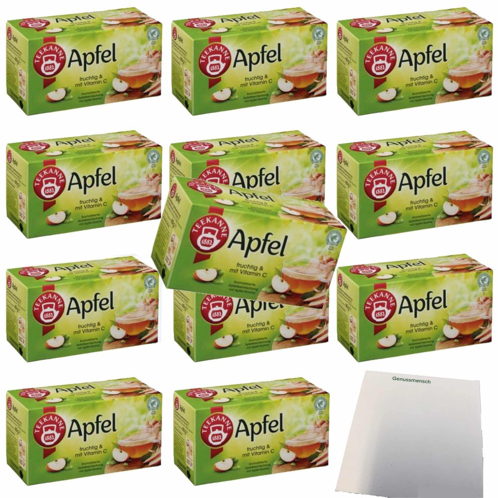 usy Bundle for TEEKANNE Fruity Apple Tea, 20 Tea Bags, 12-Pack (12 x 60 g) + usy Notepad