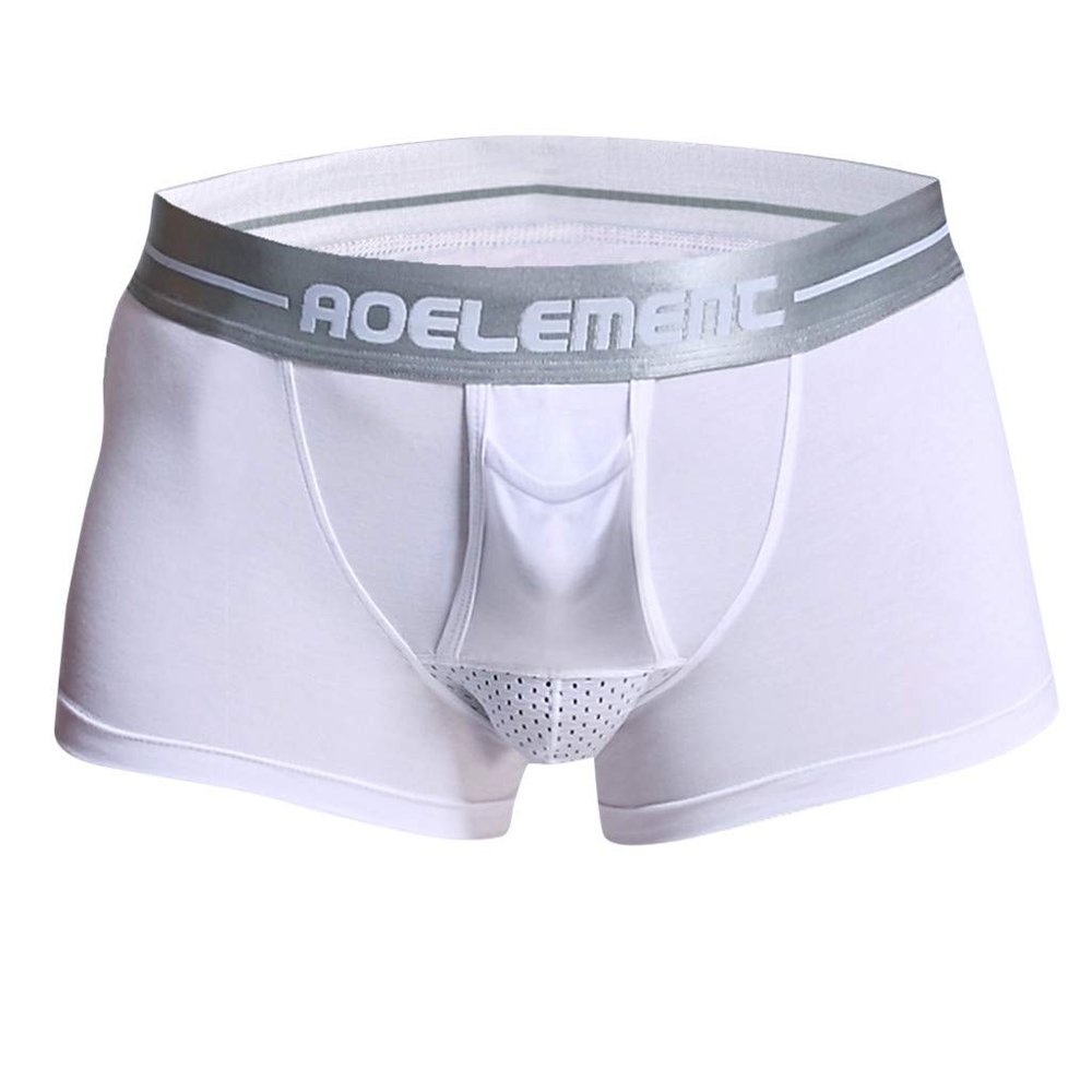 Generic Men's Separation Underwear, Breathe Briefs (White, L)
