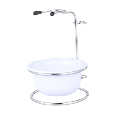 KIXZSAZ Men's Stainless Steel Shaving Bowl Gift Set, White