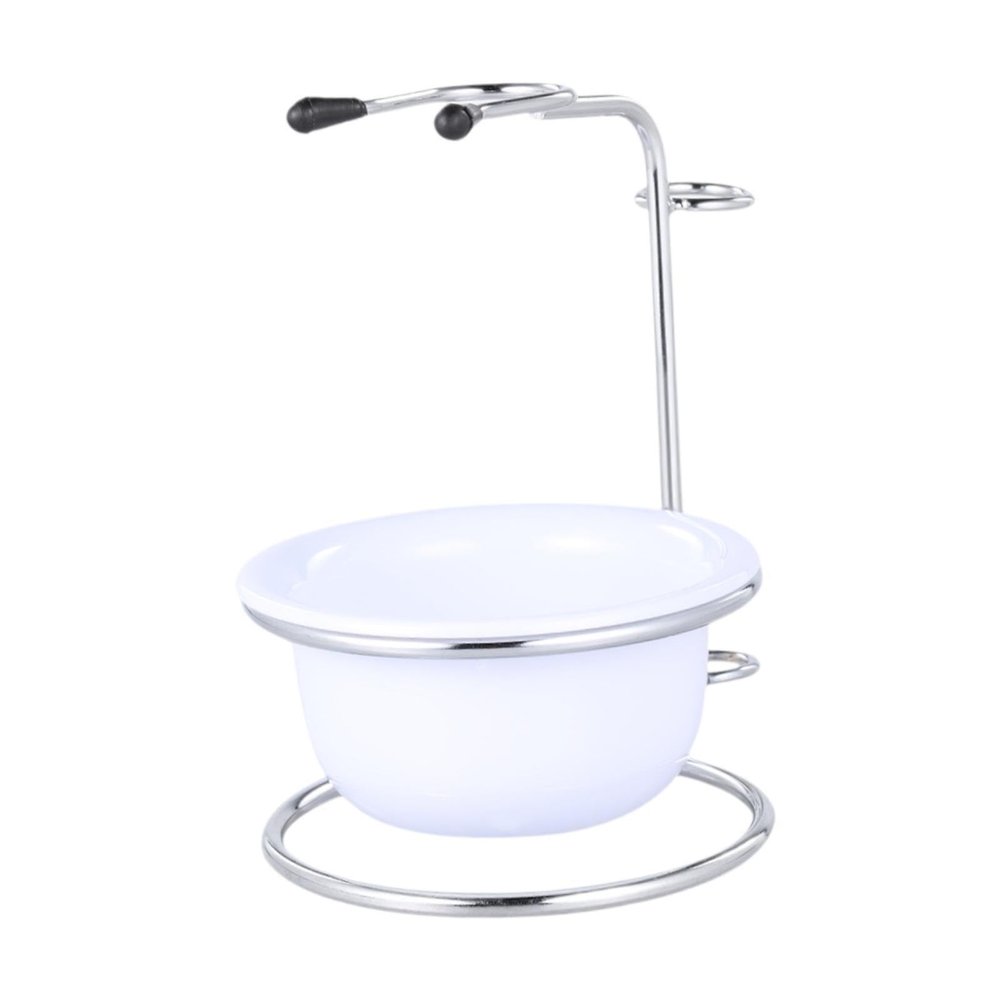 KIXZSAZ Men's Stainless Steel Shaving Bowl Gift Set, White