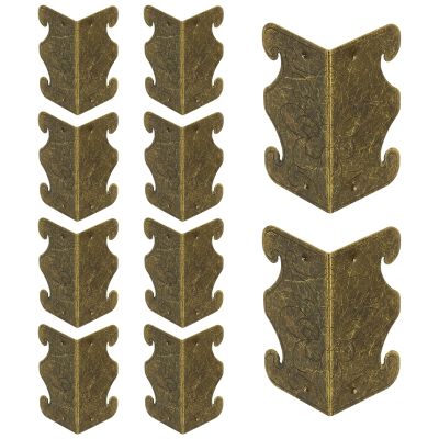 QUARKZMAN 10-Piece Vintage Metal Baseboard Corner Protectors, Bronze