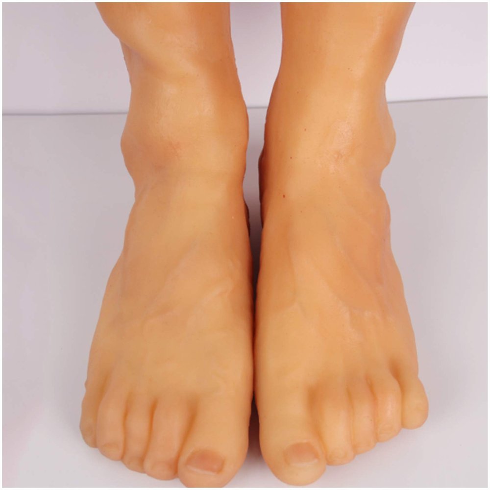 KGLHJDY Silicone Foot Prosthesis, Simulated Silicone Foot Cuff, Artificial Silicone Calf Prosthesis for Cosplay, Cross-Dressing and Covering Birthmarks, Wheat Yellow