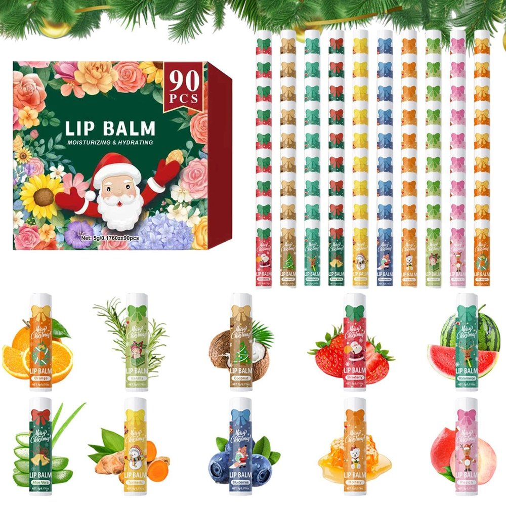 Moisturizing Lip Balm Sticks, 90 Count