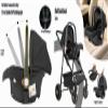 MoLi 3-in-1 Stroller, Reversible Push, Large Bassinet, Foldable Aluminum Frame, High-View Design (V8 Black Gold) view 3
