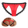 comeondear Women's Sexy Open-Back Mesh Lace Thong Panty, Red A, XXL view 1