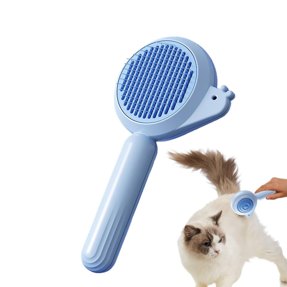 Pet Hair Removal Brush with Release Button for Dogs and Cats