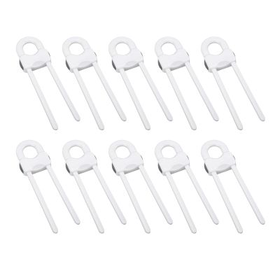 Dilwe ABS U-Shaped Child Safety Locks for Cabinets, Easy Installation, 12-Pack, White