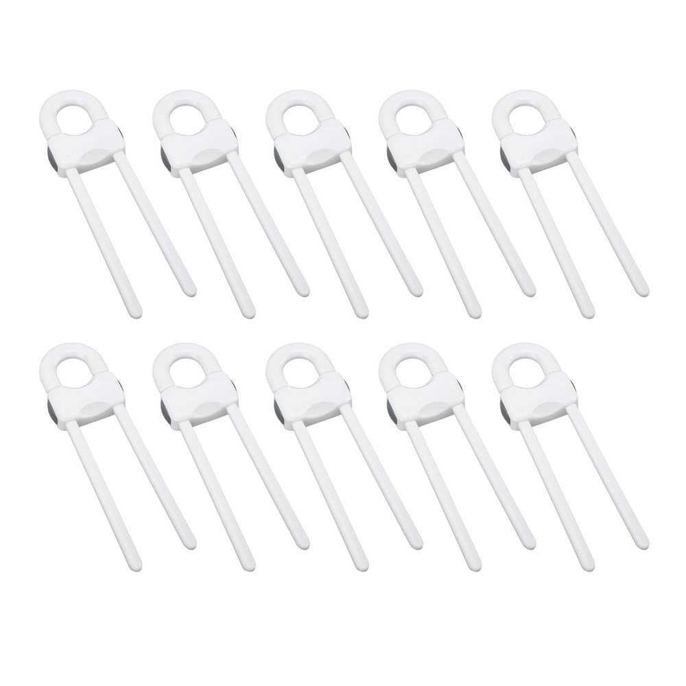 Dilwe ABS U-Shaped Child Safety Locks for Cabinets, Easy Installation, 12-Pack, White