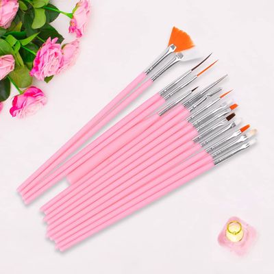 Pongnas Nail Art Brushes, 15-Piece Set, Non-Slip Pen Design for DIY Gel and Acrylic Painting