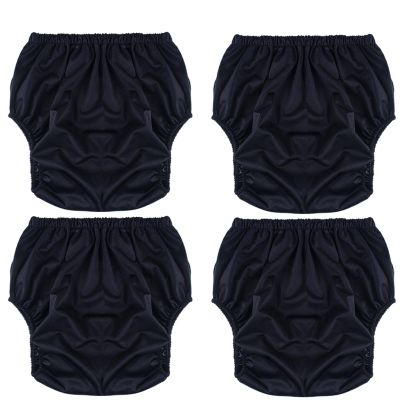 4-Pack Waterproof TPU Adult Protective Underwear, Black, L