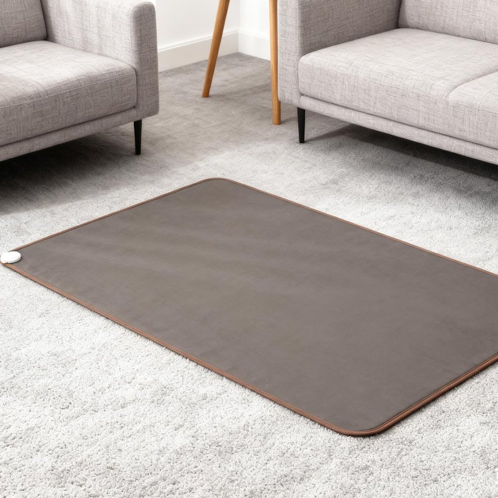 Generic Portable Heated Foot Mat 48 x 99 cm, Electric Foot Warmer for Under a Desk with 60 Temperature Settings and 12-Hour Timer
