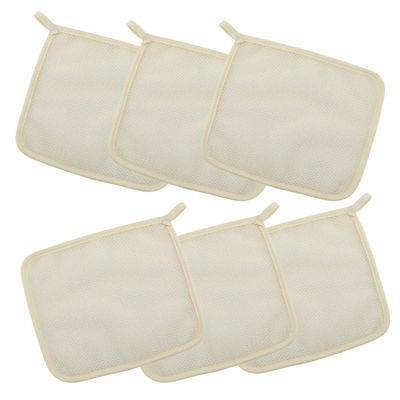 MUCKLILY Pack of Nylon Exfoliating Towels for Back Massage, Beige