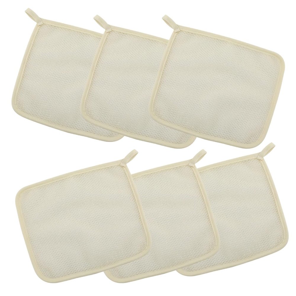 MUCKLILY Pack of Nylon Exfoliating Towels for Back Massage, Beige