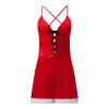 Women's Christmas Lingerie Set - Sexy Red Chemise (XL) view 2