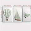 Ueiwffzo Baby Room Decor, Set of 3 Posters with Hot Air Balloon, Airplane and Sailboat, Boho Canvas Wall Art, Unframed view 4