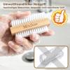 Mitclear Wooden Nail Brushes, Hard Plastic Bristles, 3-Pack view 4