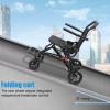 Lightweight Folding Wheelchair for Adults, 45 cm Wide Transport Wheelchair with Hand Brakes & Adjustable Straps, Portable Wheelchair for Seniors and Travel, Easy Storage, Black, M view 4