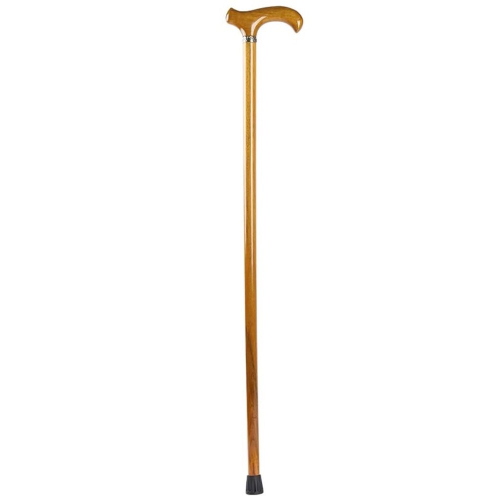 BCJMKDX Stylish Curved Walking Cane for Seniors, Handmade with Silver Decoration (A, 80 cm; User Height 145–155 cm)