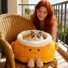 Cute Soft Orange Cat-Shaped Cave Bed view 2