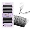 Natuhana 5D U-Shape Lash Extensions, 0.07 mm C/D Curl, Premade Volume Fans, Black, 9–15 mm view 1