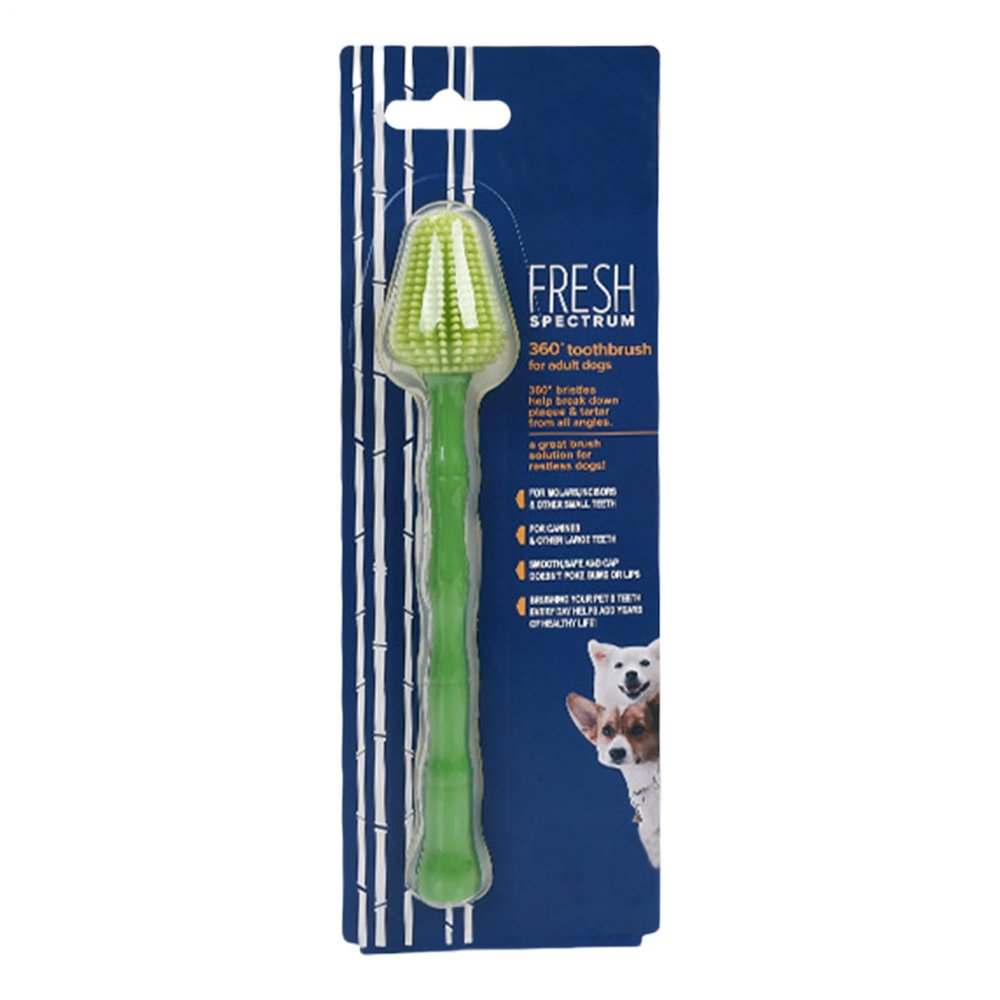Dog Toothbrush with Long Handle and Soft Bristles