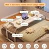 Adjustable Retractable Overbed Table, Mobile and Height-Adjustable, 140 x 45 x 65 cm, White with White Frame view 3
