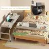 Adjustable Retractable Overbed Table, Mobile and Height-Adjustable, 140 x 45 x 65 cm, White with White Frame view 4