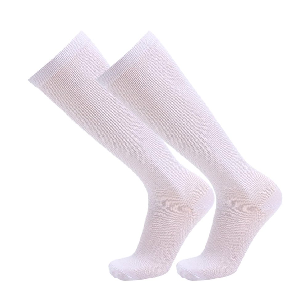 Uwdiohq Compression Socks for Men and Women, Graduated Knee-High Support Socks, White, S