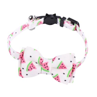 DECHOUS Adjustable Cat Collar with Bell and Fruit Pattern
