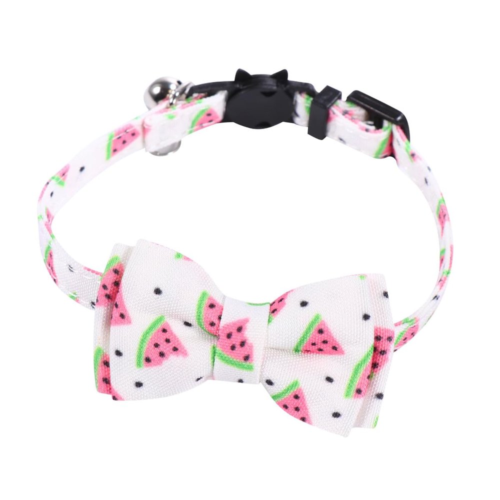 DECHOUS Adjustable Cat Collar with Bell and Fruit Pattern