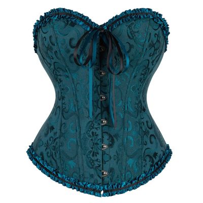 CCHKKDDA Women's Bustier Corset Costume, Black Corset Dress, Dark Red Corsage Top, Pink and Green Options