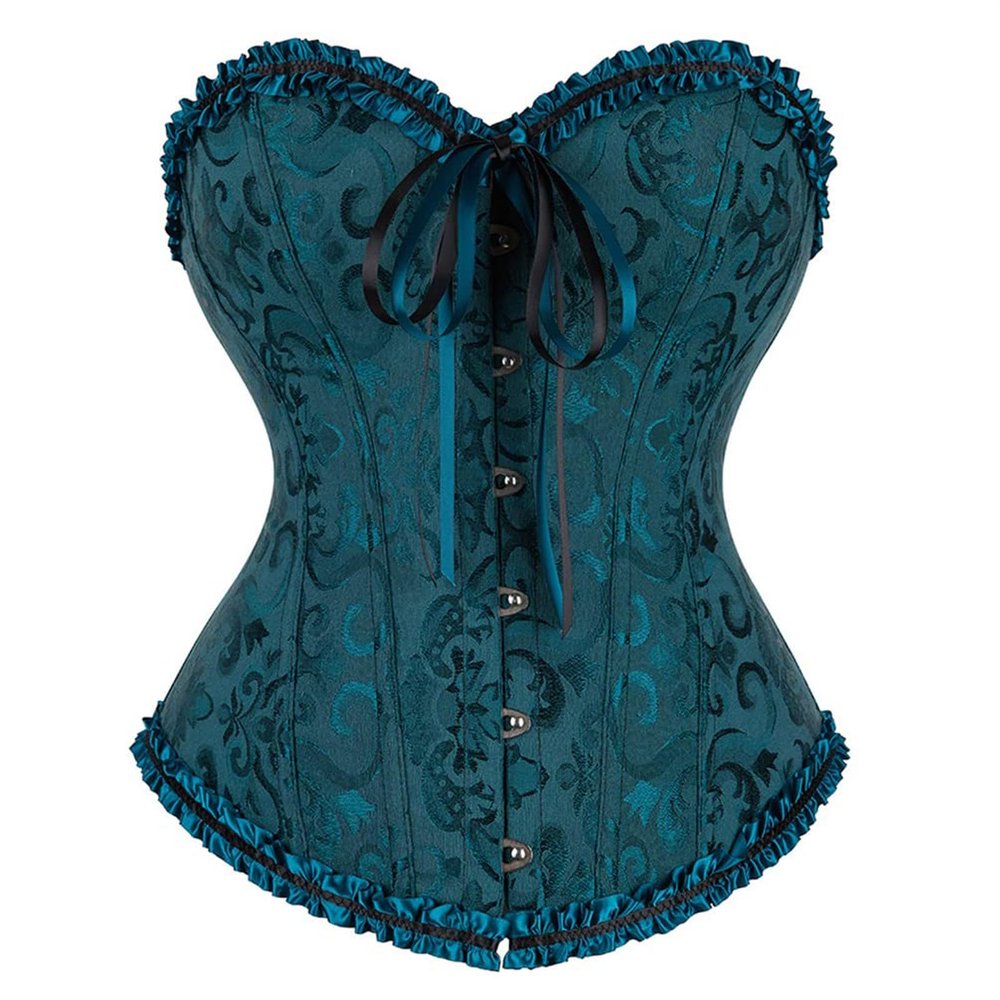 CCHKKDDA Women's Bustier Corset Costume, Black Corset Dress, Dark Red Corsage Top, Pink and Green Options