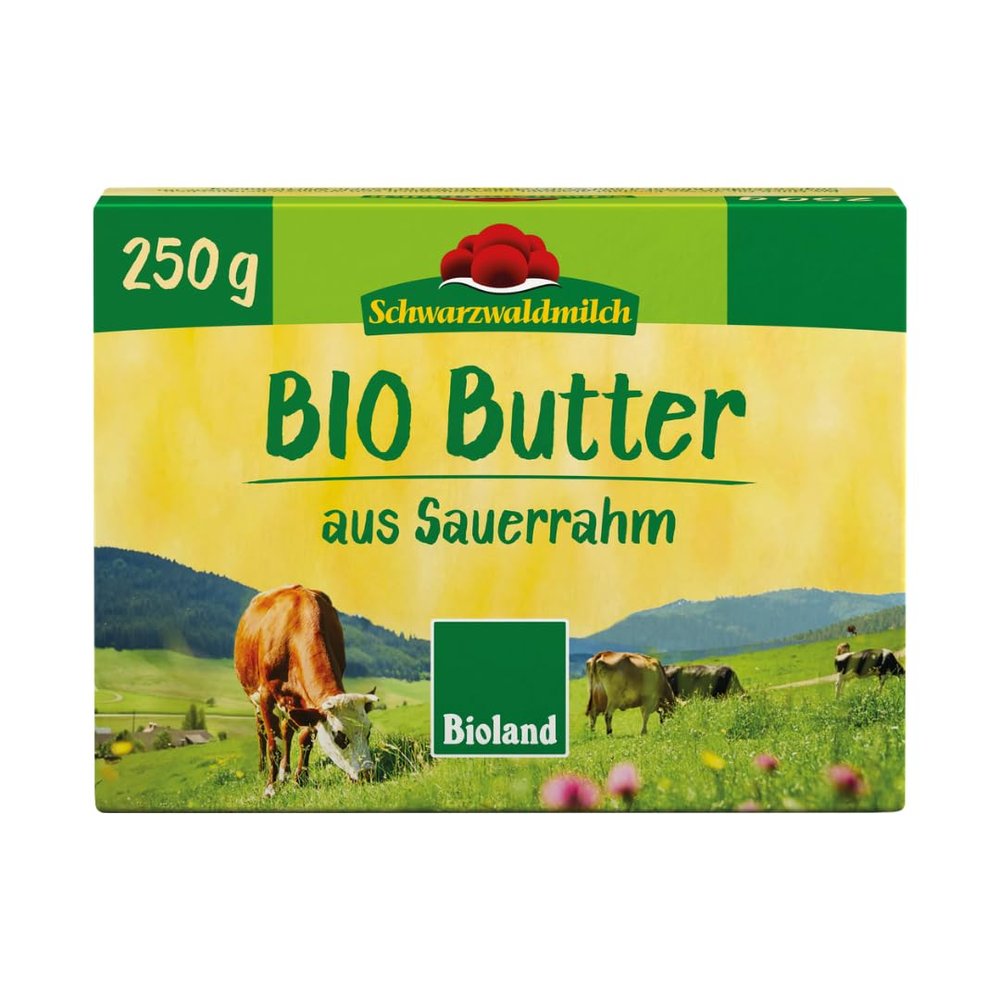 Schwarzwaldmilch Bioland Cultured Butter, 8 x 250 g – Organic Butter from the Black Forest